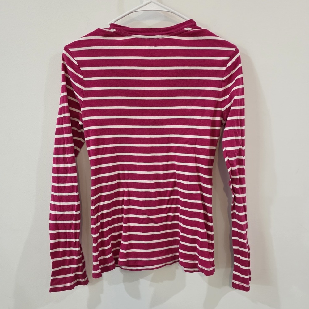 Vintage Y2K Old‎ Navy Womens Top Size Medium Striped Preppy 90S Colorful Pink - Picture 2 of 6